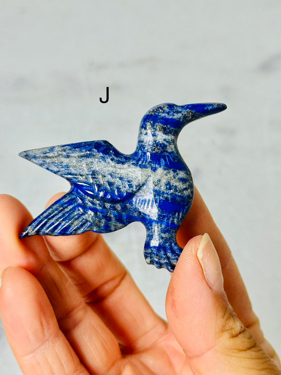 Lapis Lazuli Hummingbird Carving