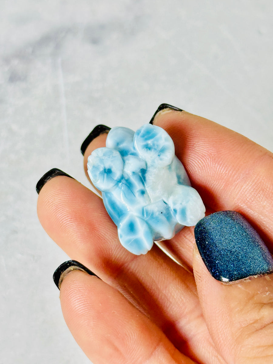 High Quality Larimar Turtle Carving