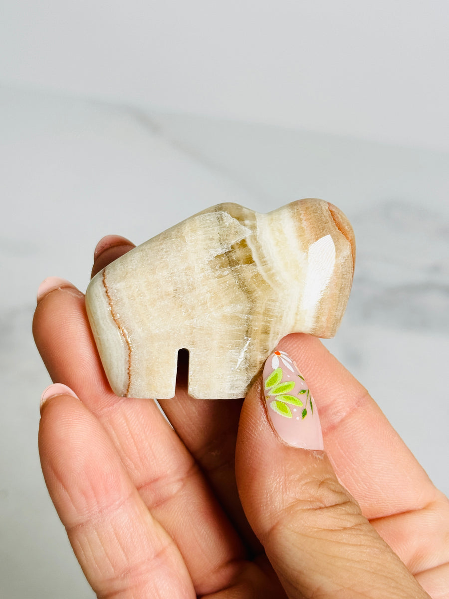 Banded Calcite Buffalo Carving