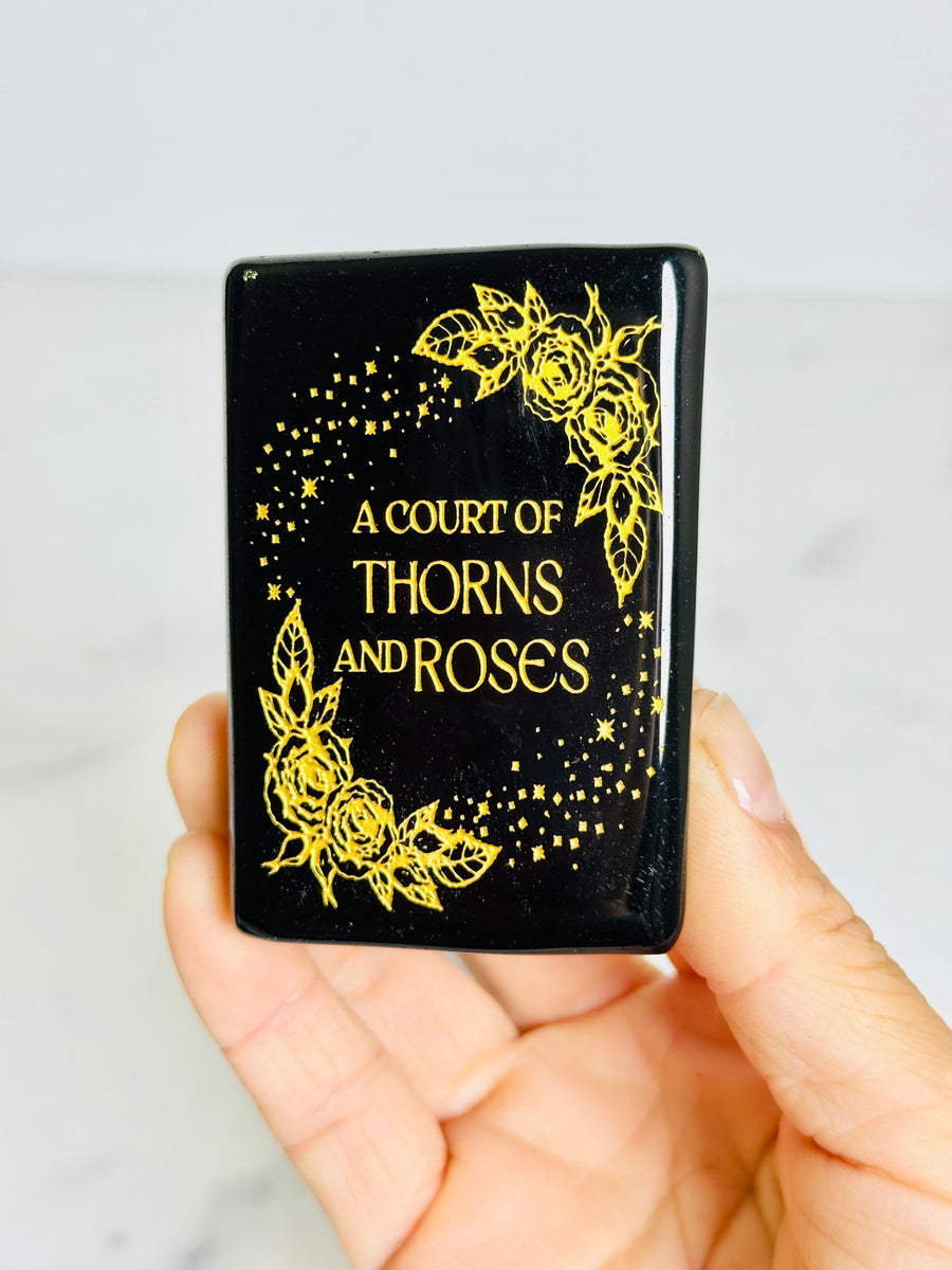 Black Obsidian A Court of Thorns & Roses Book Carving