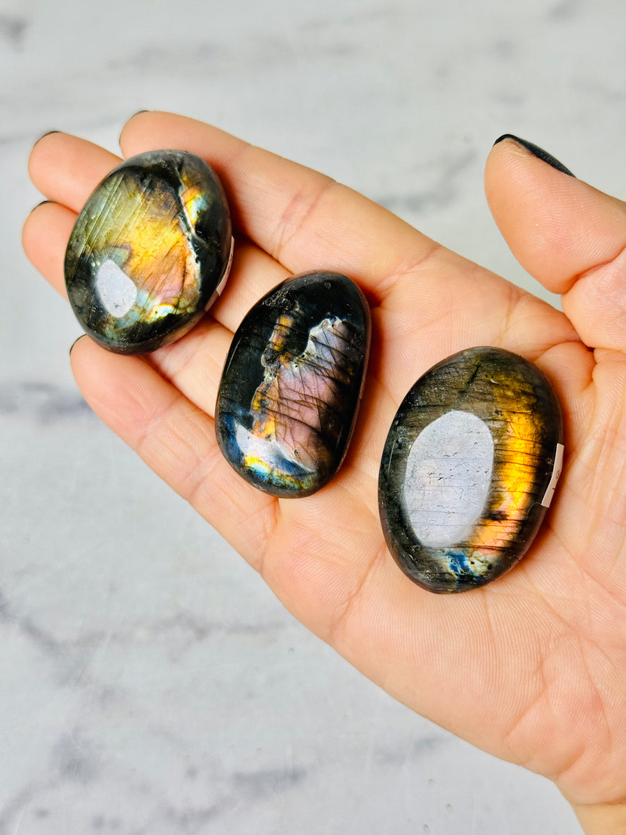 High Quality Labradorite Palm Stone