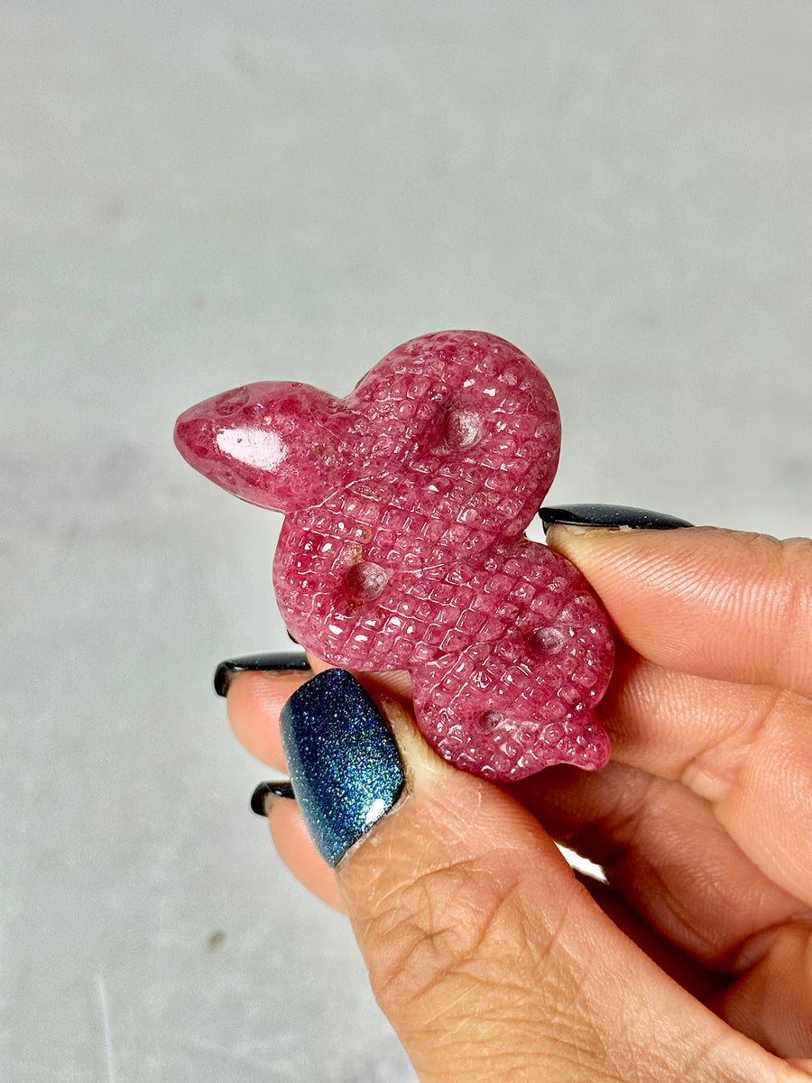 Rhodonite Snake Carving