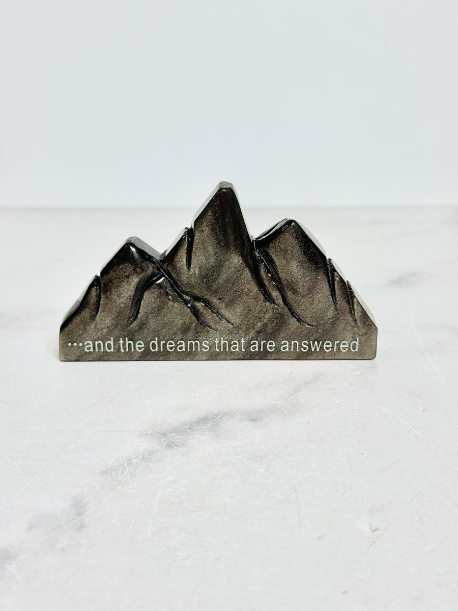 Silver Obsidian Velaris Mountain Carving