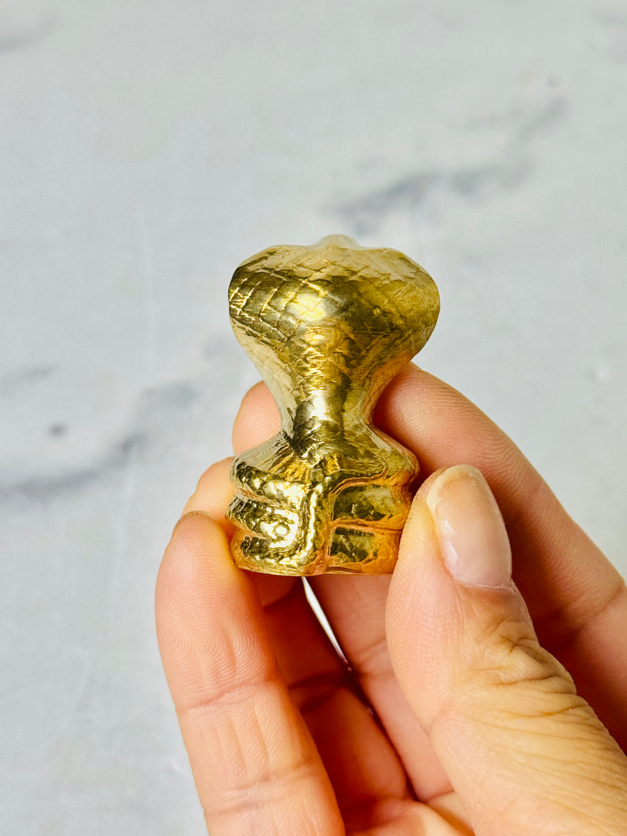 Chalcopyrite Snake Carving