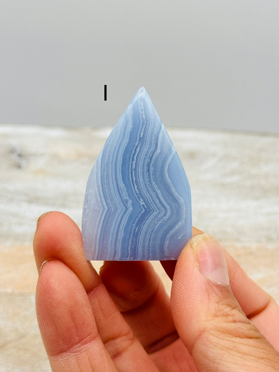 Blue Lace Agate Flame Carving