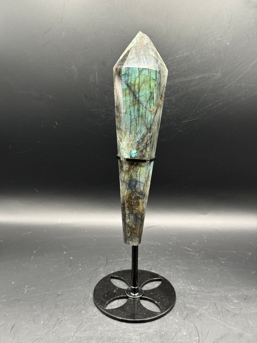 IMPERFECT - Labradorite Wand Carving on Stand