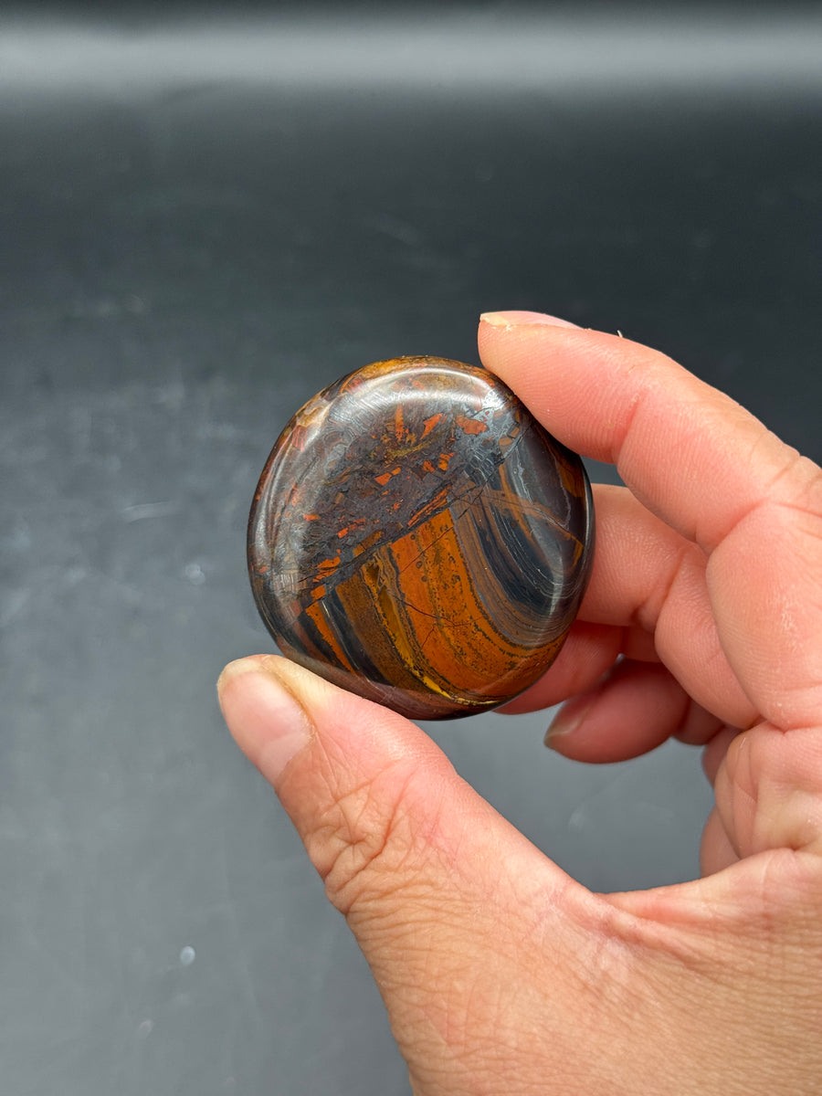 Iron Tiger Eye Flat Stone