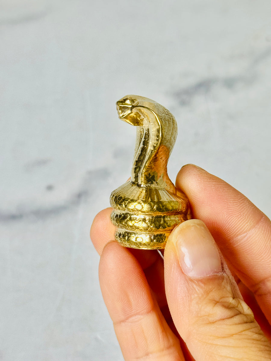 Chalcopyrite Snake Carving