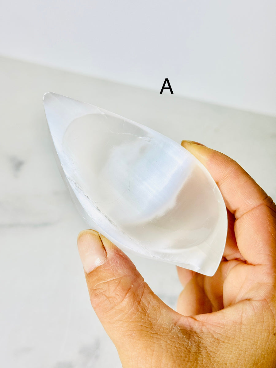 Satin Spar Leaf Bowl