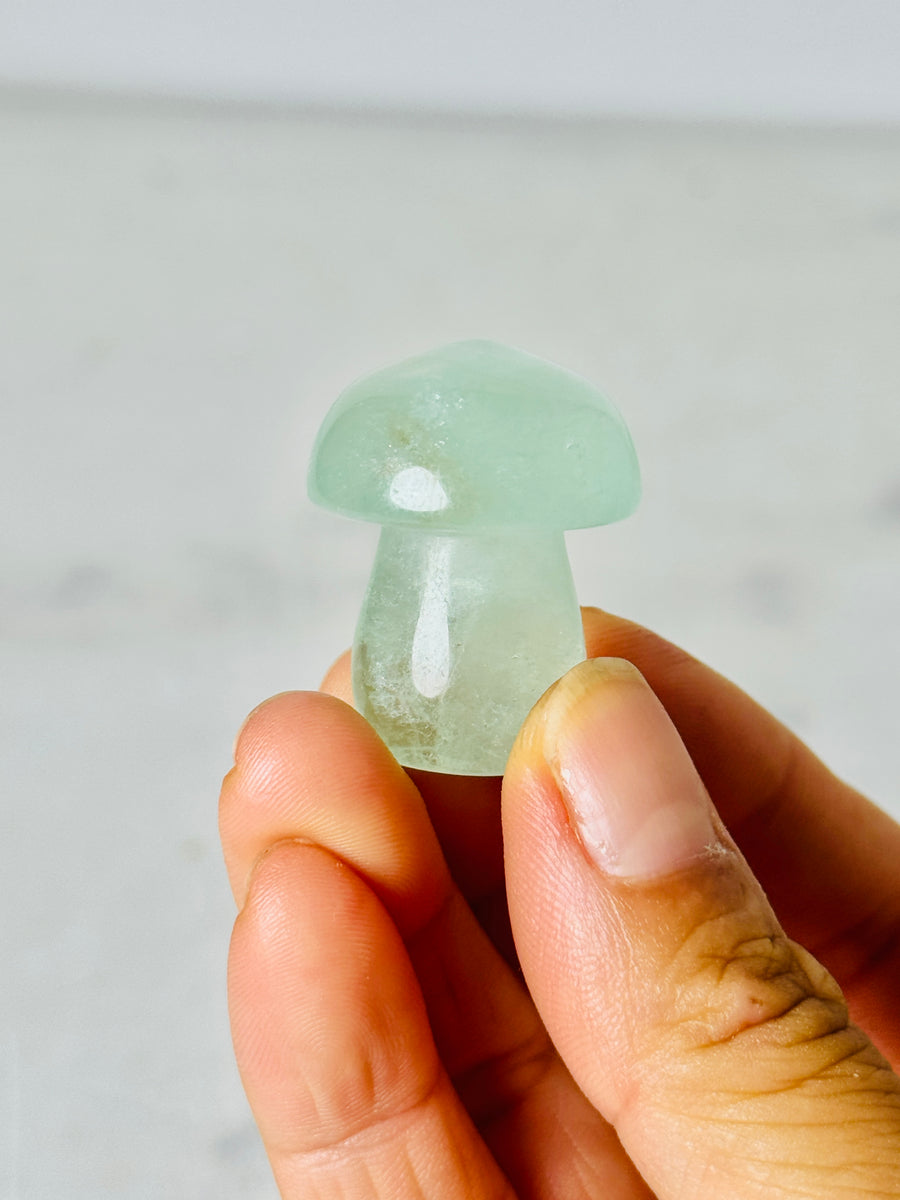 Green Fluorite Mushroom Carving