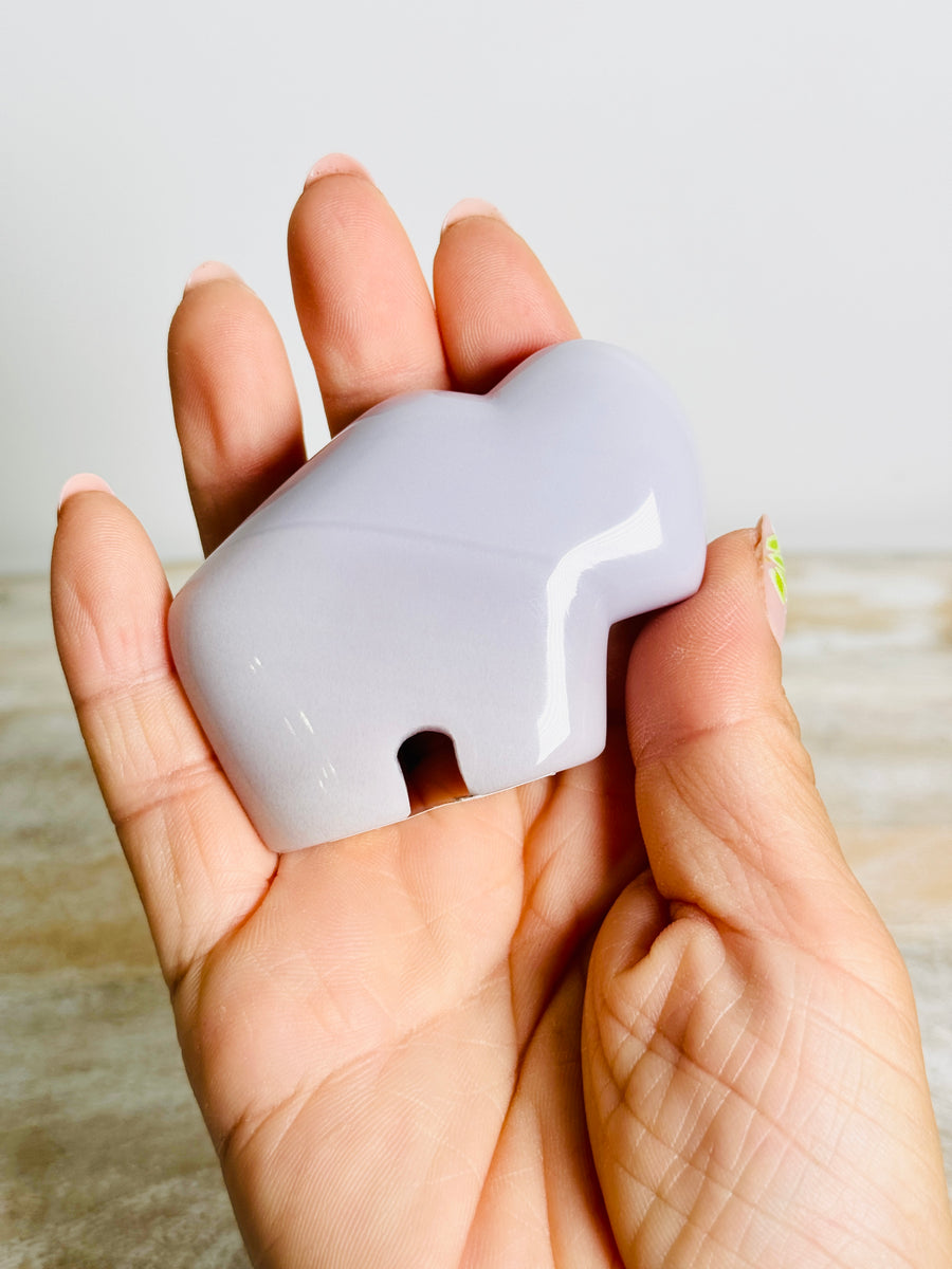 Lavender Fluorite Buffalo Carving