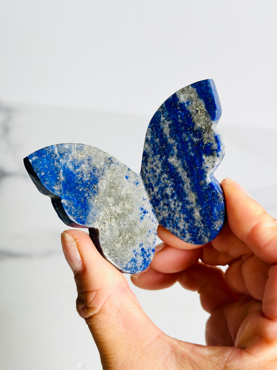 Lapis Lazuli 3D Butterfly Carving