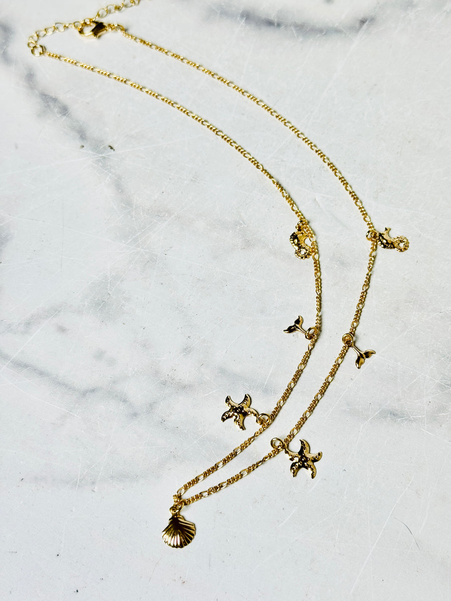 SaiBrazil 18k Gold Plated Sealife Necklace