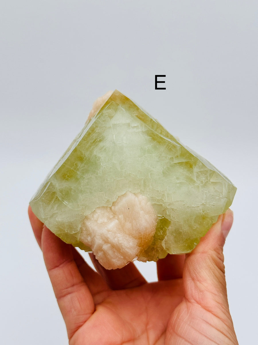 Green Apophyllite with Peach Stilbite