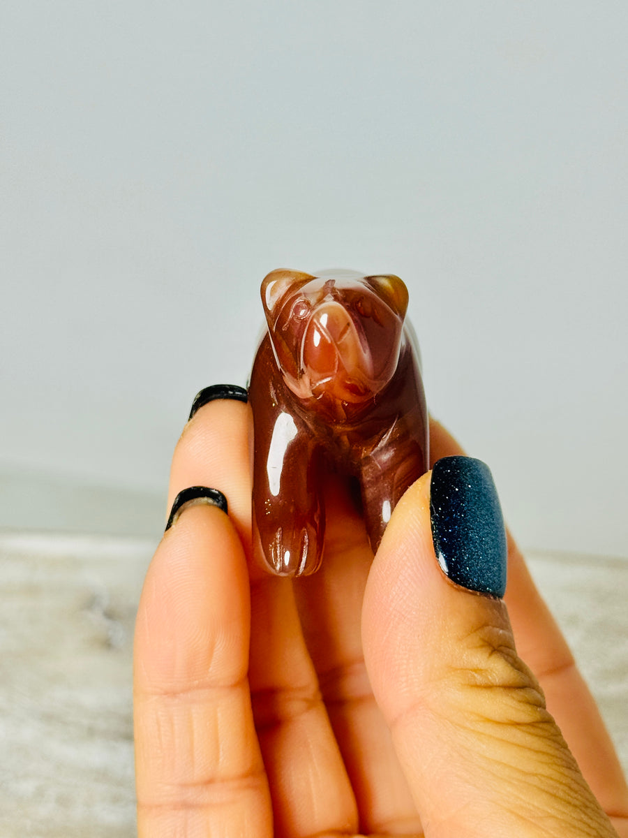 Carnelian Bear Carving