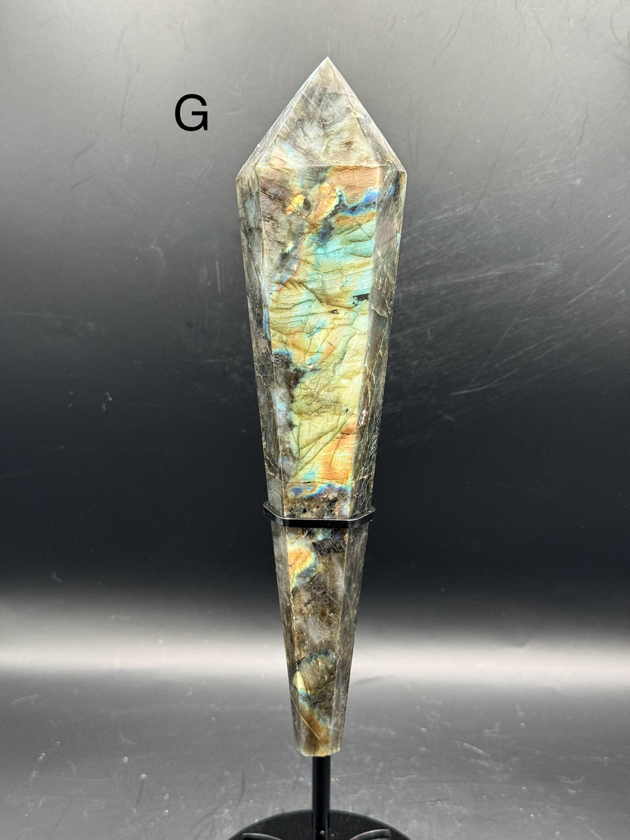 Labradorite Wand Carving on Stand