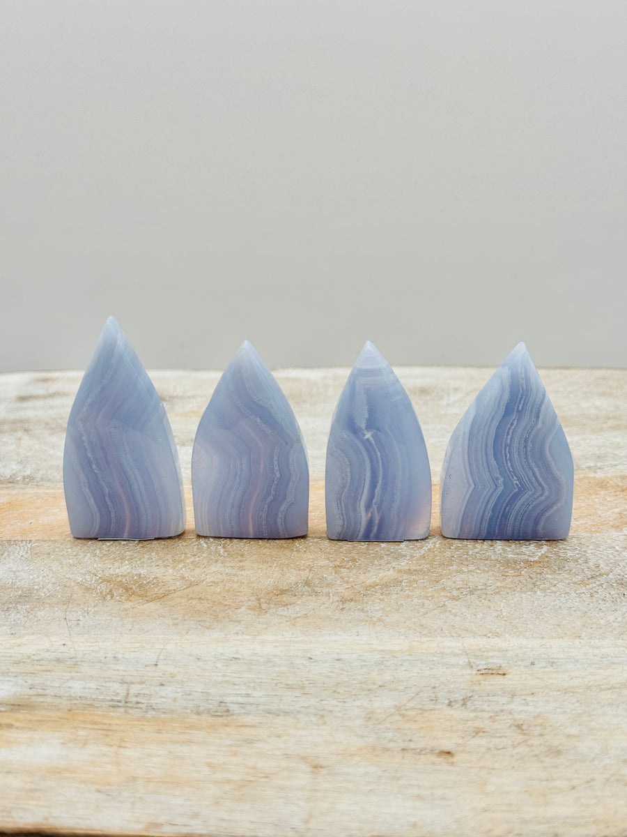 Blue Lace Agate Flame Carving