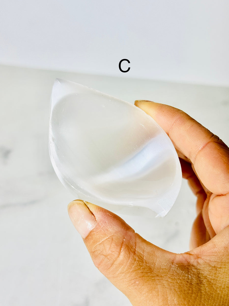 Satin Spar Leaf Bowl