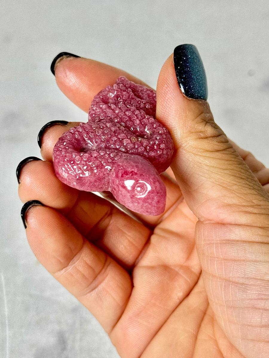 Rhodonite Snake Carving