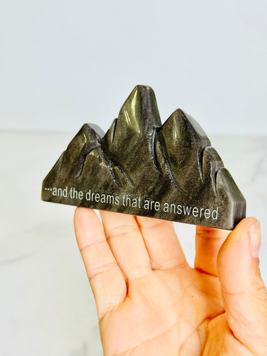 Silver Obsidian Velaris Mountain Carving