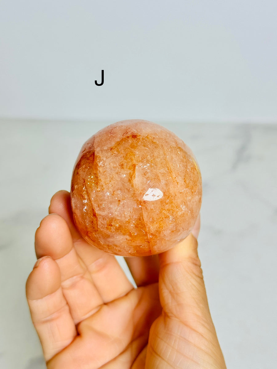 Fire Quartz Skull Carving