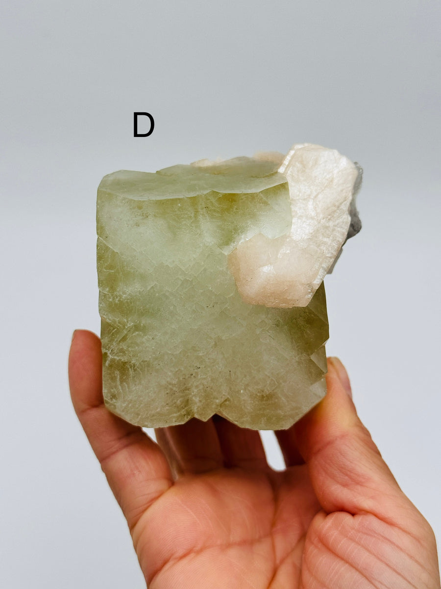 Green Apophyllite with Peach Stilbite