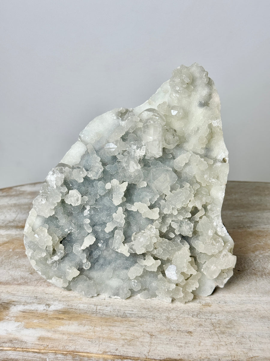 Light Blue Chalcedony with Diamond Apophyllite