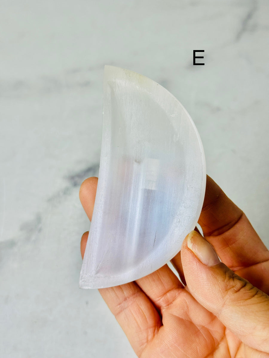 Satin Spar Moon Bowl