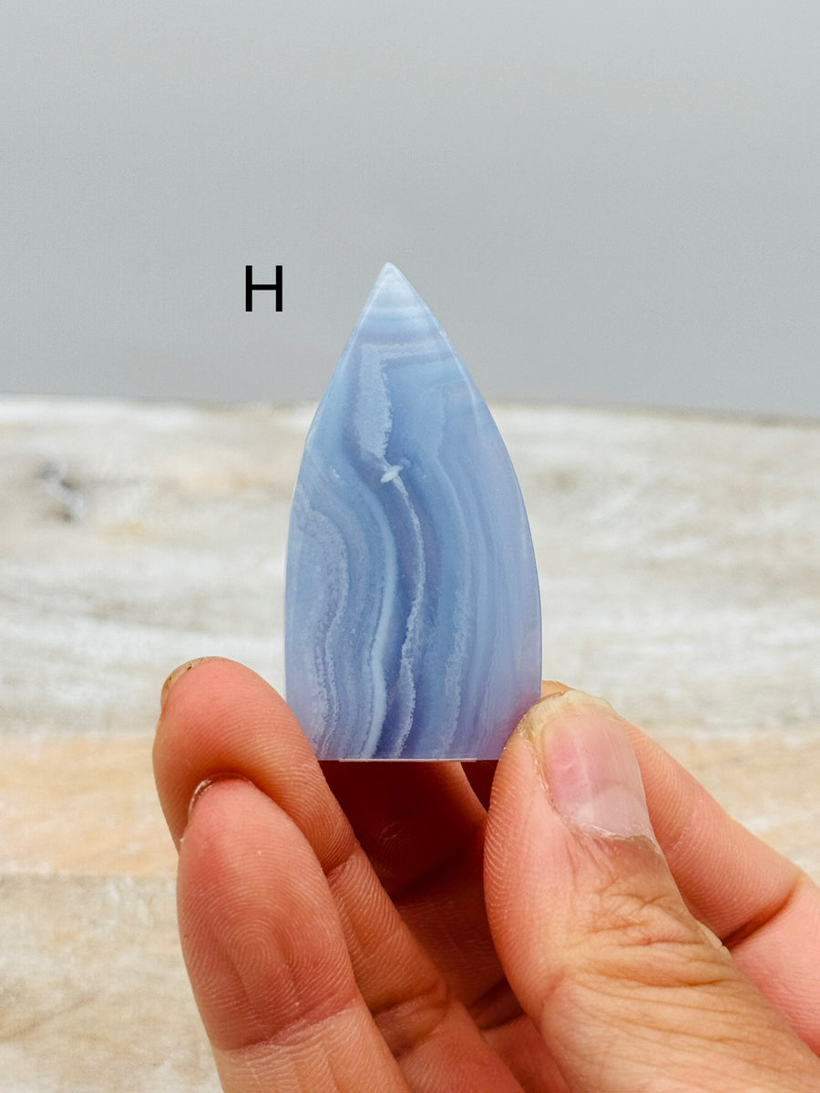 Blue Lace Agate Flame Carving