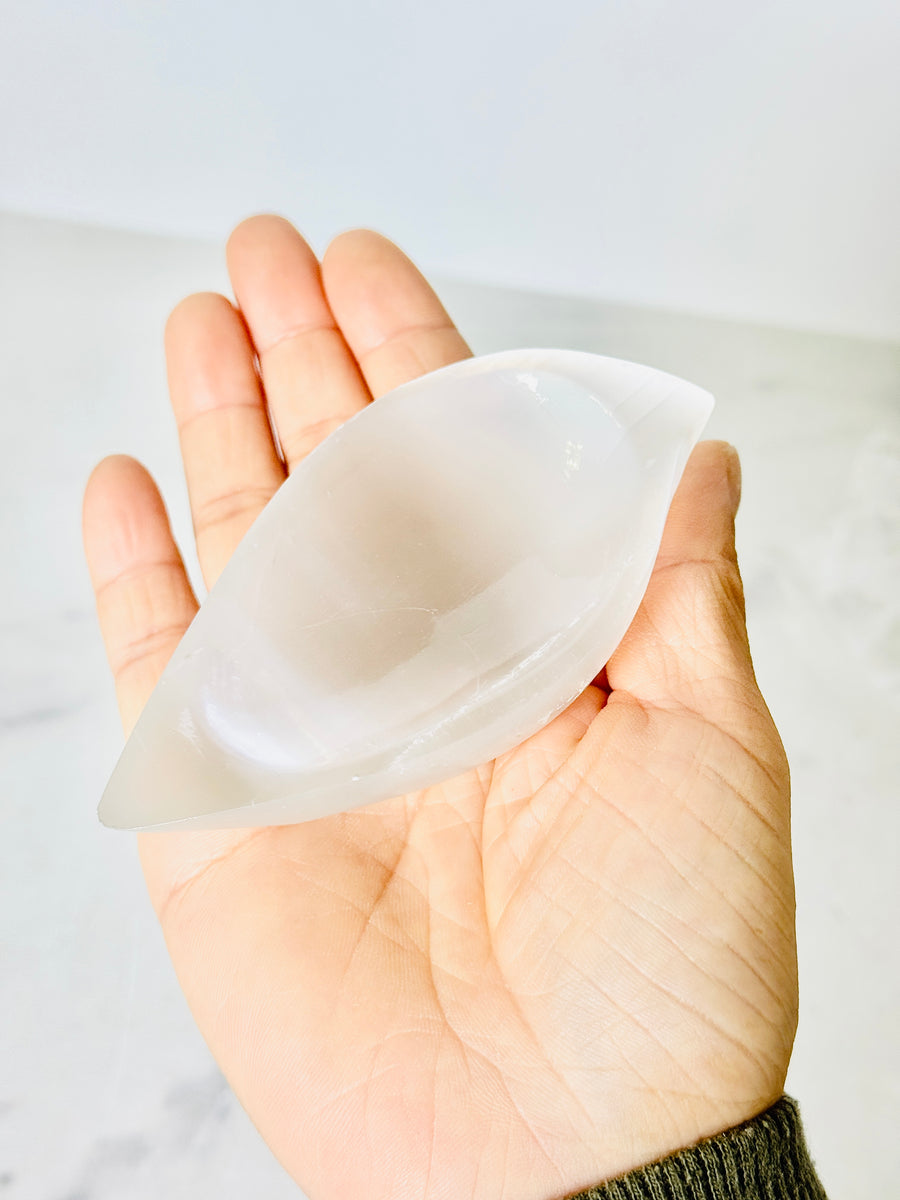 Satin Spar Leaf Bowl