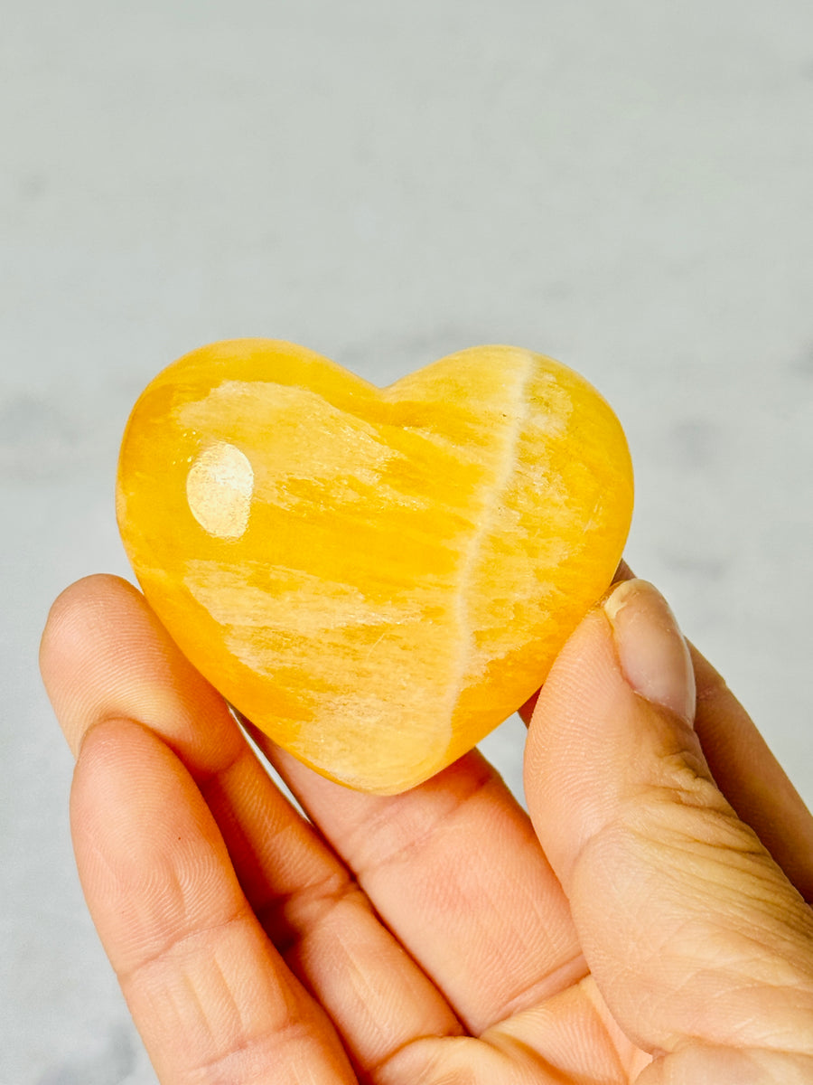 Honeycomb Calcite Heart Carving