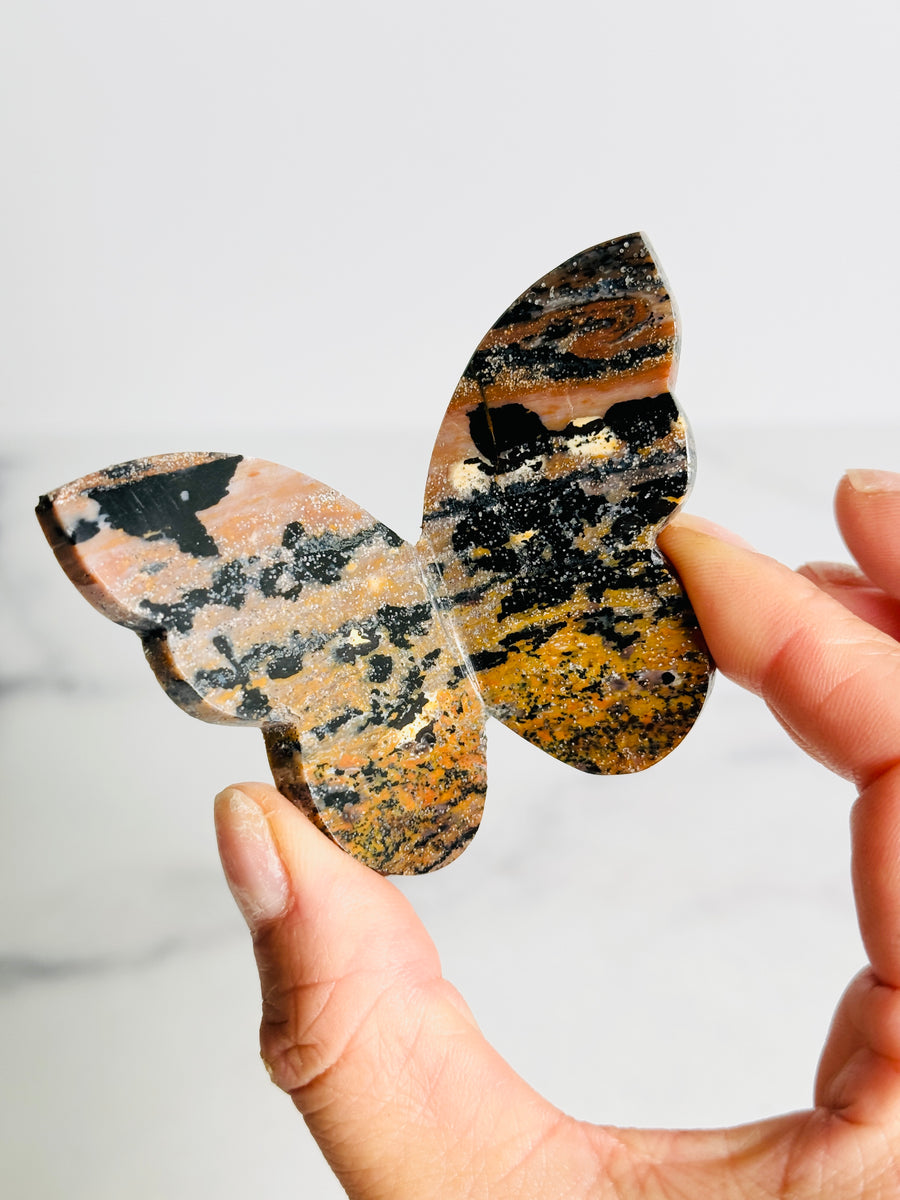 Dendritic Agate 3D Butterfly Carving