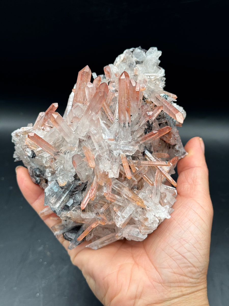 Red Quartz with Hematite Cluster
