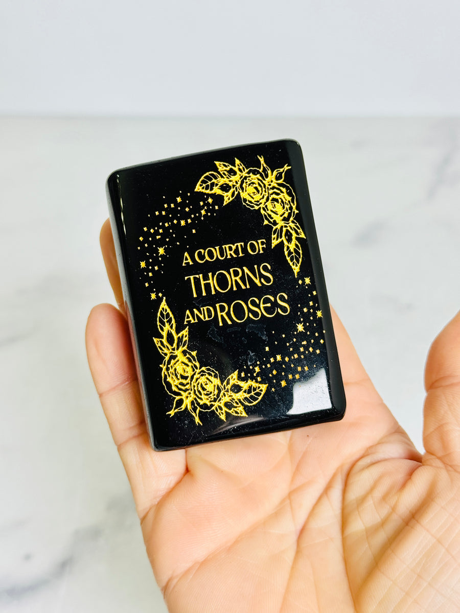 Black Obsidian A Court of Thorns & Roses Book Carving