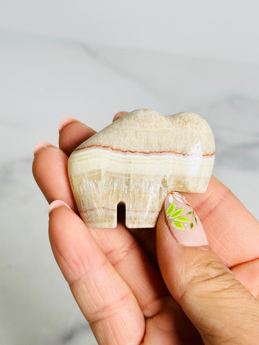 Banded Calcite Buffalo Carving