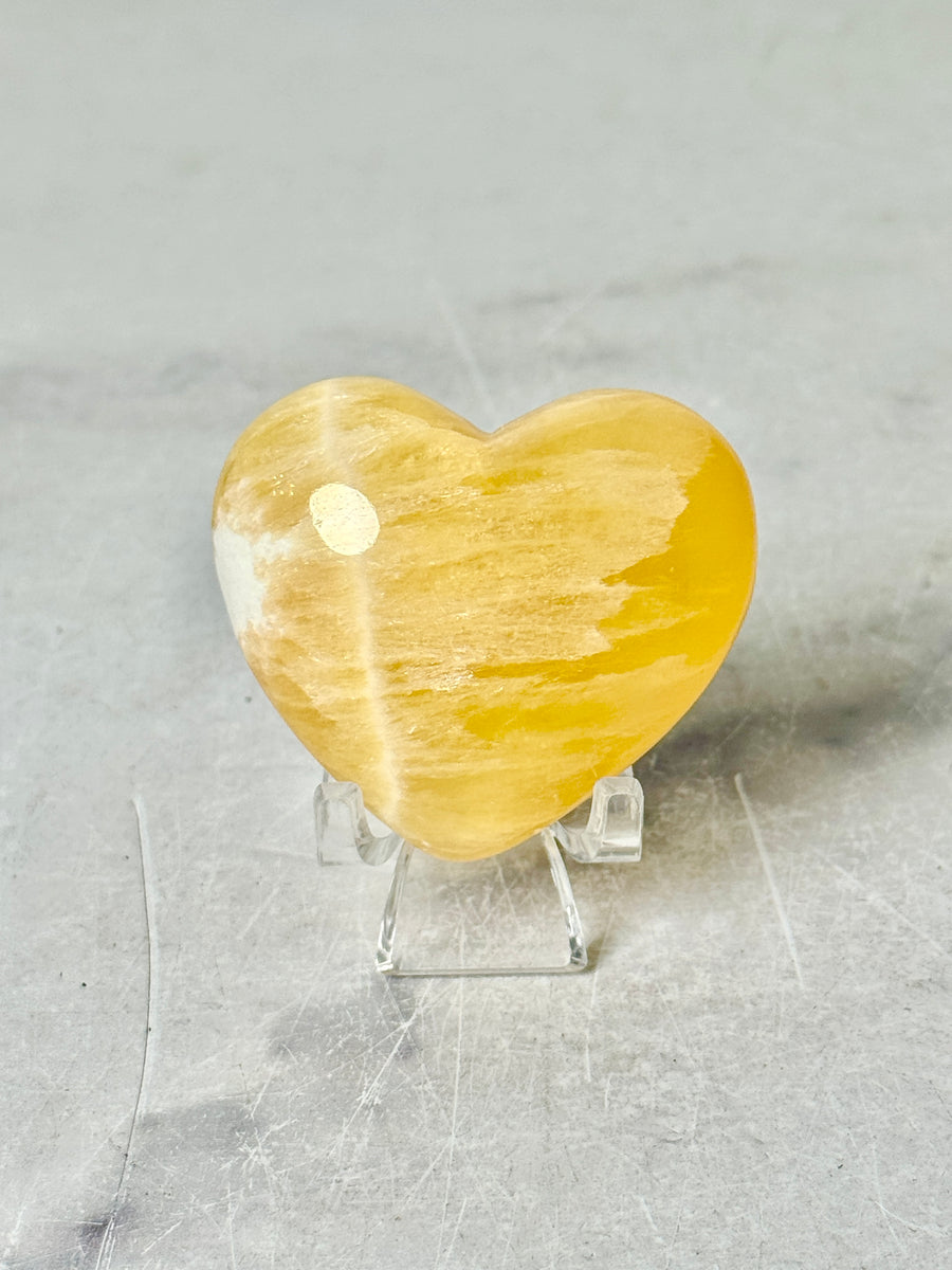 Honeycomb Calcite Heart Carving