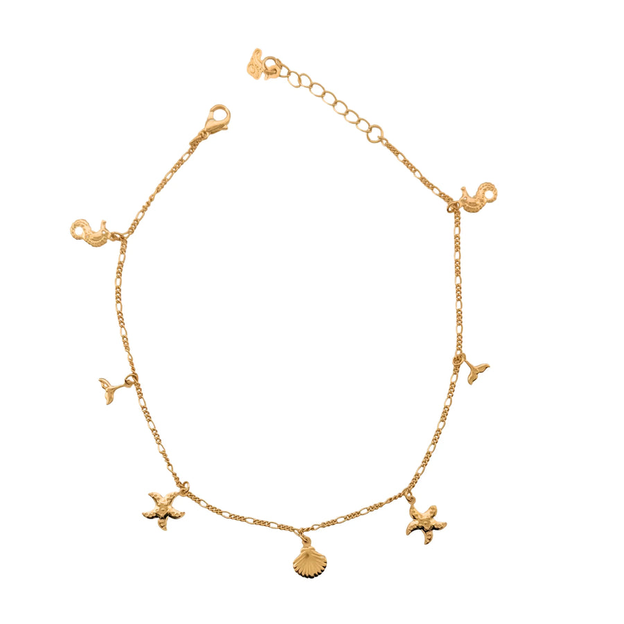 SaiBrazil 18k Gold Plated Sealife Anklet