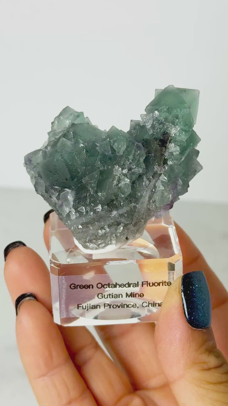 Green Octahedral Fluorite from Gutian Mine, Fujian, China