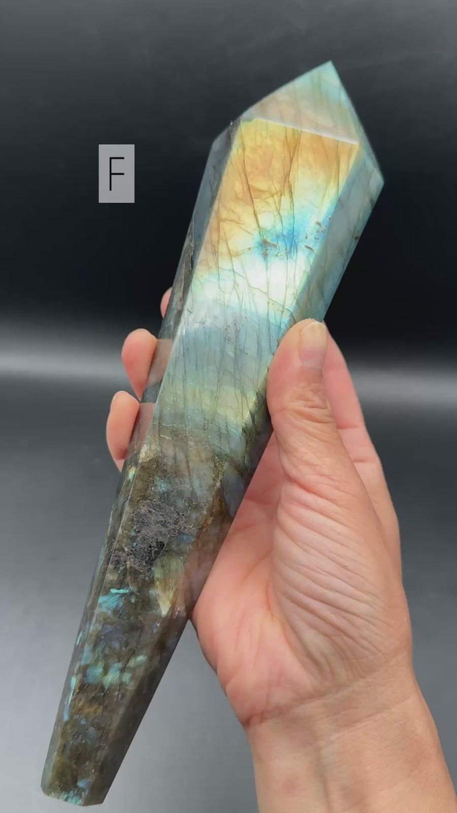 Labradorite Wand Carving on Stand