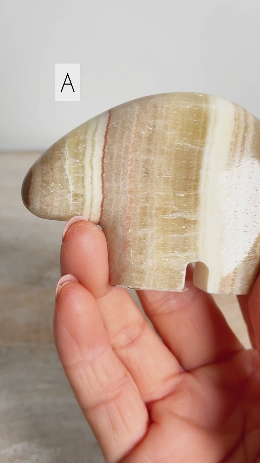 Banded Calcite Bear Carving
