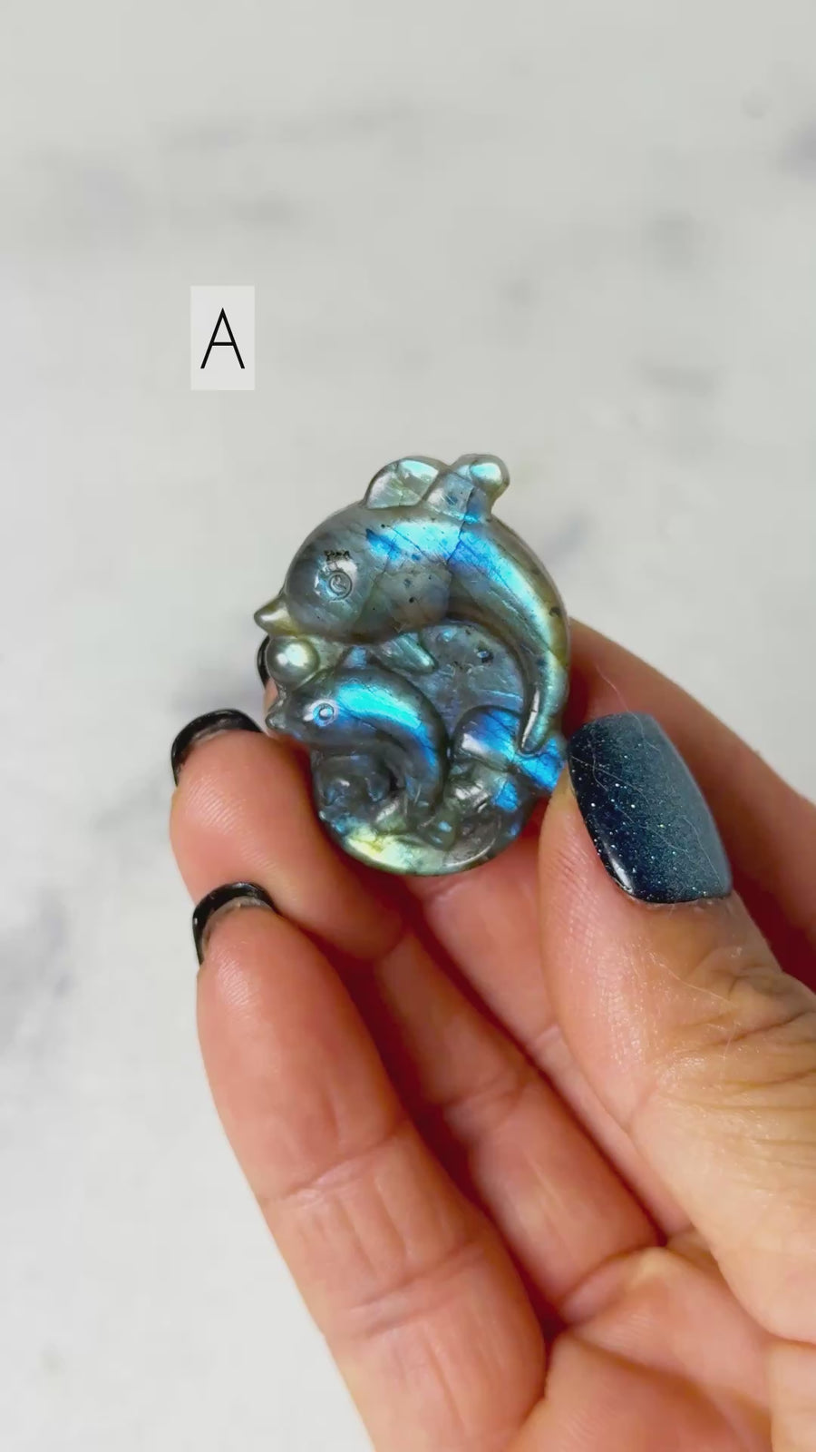 Labradorite Dolphin Carving