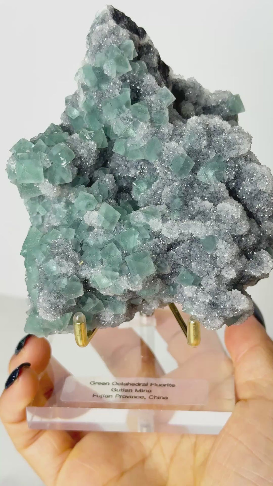 Green Octahedral Fluorite from Gutian Mine, Fujian, China